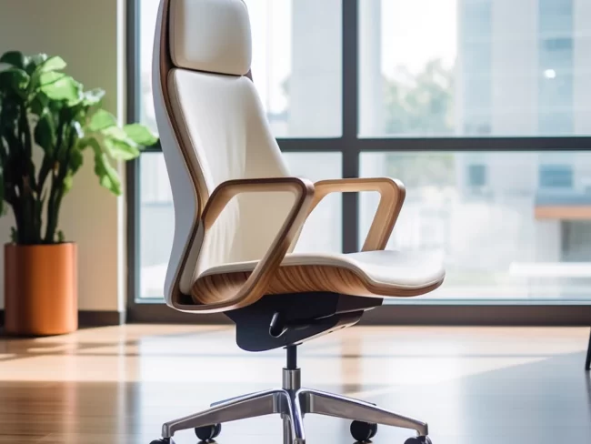 Tailored Office Task Chair - Leather Finish, Memory Foam Cushioning, Custom Color Options