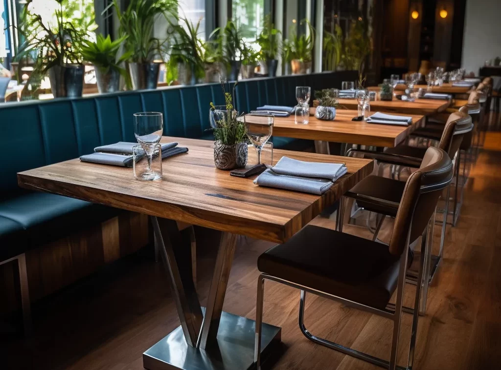 Sophisticated Dining: Modern Restaurant Tables for Contemporary Spaces-1 Elevate Every Meal: Artisan-Made Custom Tables for Restaurants-2