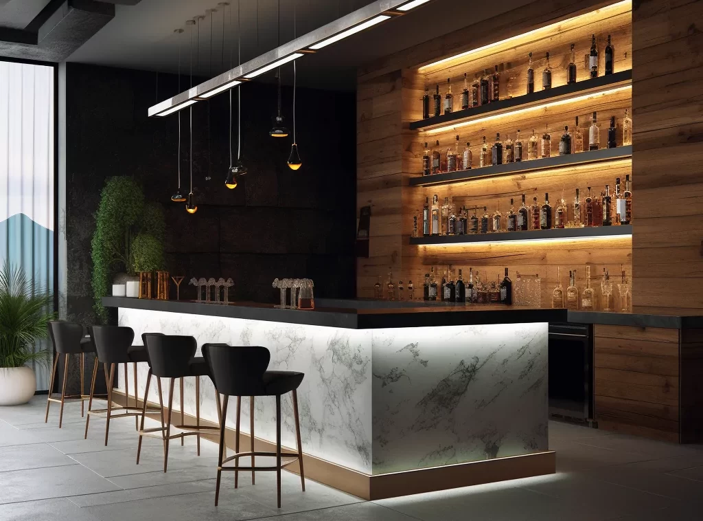 Transform Your Bar: Modern Counters for Distinctive Restaurant Spaces-4 Elevate Your Space: Customized Restaurant Bar Counters for Unique Ambiances-4