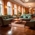 Hotel Lobby Sofa Collection - Plush Fabric Comfort for Elite Guests-1