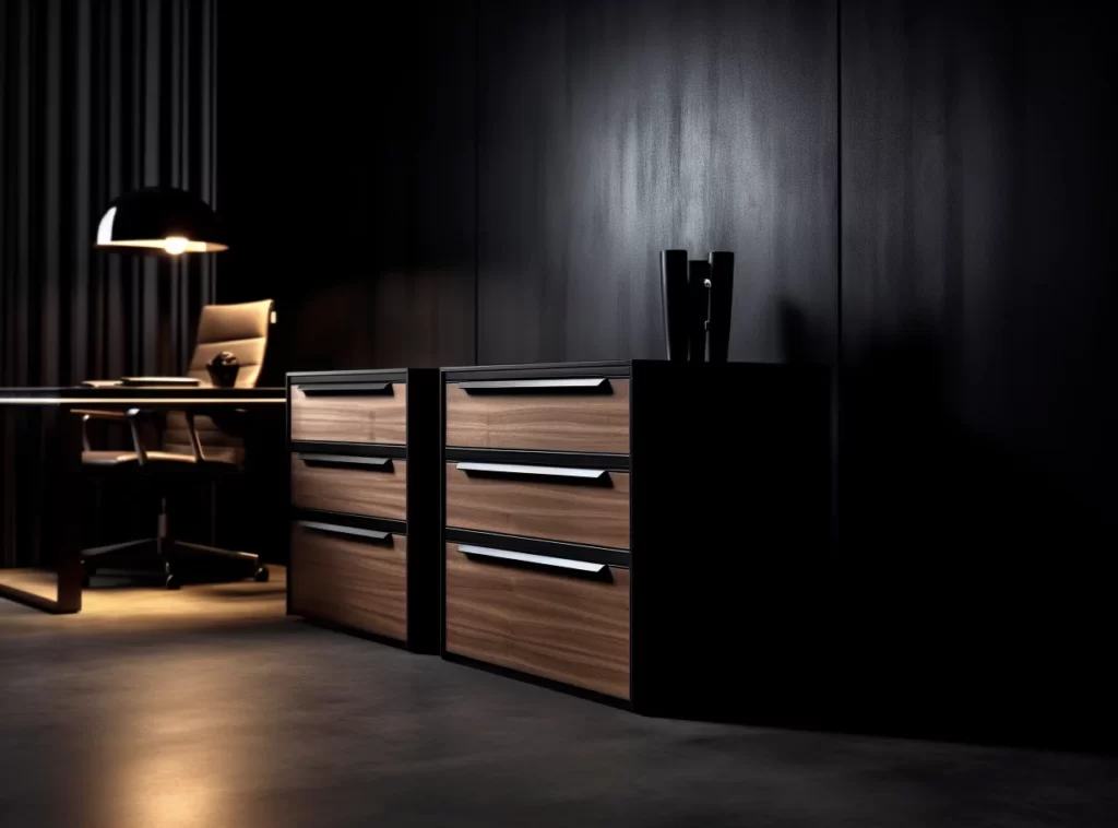 Contemporary Office File Cabinets - Sleek Metal Design, Lockable Drawers, Matte Black Finish-2 Precision-Built Office File Cabinets - Slim Profile, High-Capacity Storage, Customizable Drawers-1