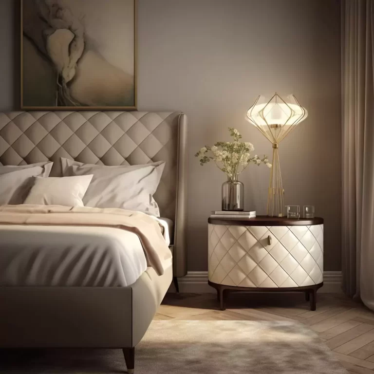 Vintage Leather-Wrapped Custom Bedroom Nightstand