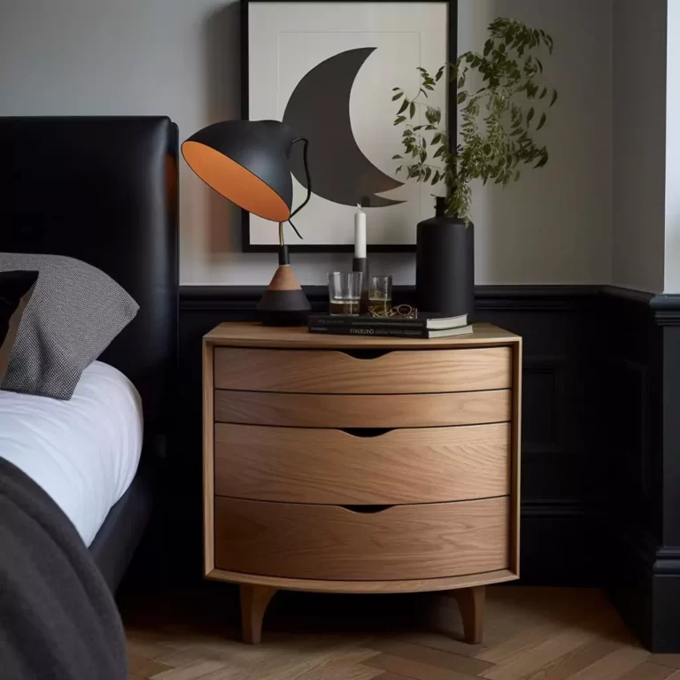 Elegant Oak Custom Bedroom Nightstand