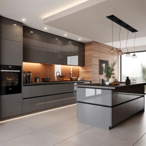 Modern Dark Grey Kitchen Cabinets | Grey Modern Kitchen Cabinets