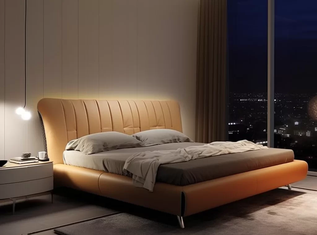 Full House Furniture - Modern Upholstered Bed, King Size, Sleek Platform Design, Charcoal Gray-8 Full House Furniture - Modern Upholstered Bed, King Size, Sleek Platform Design, Charcoal Gray-8