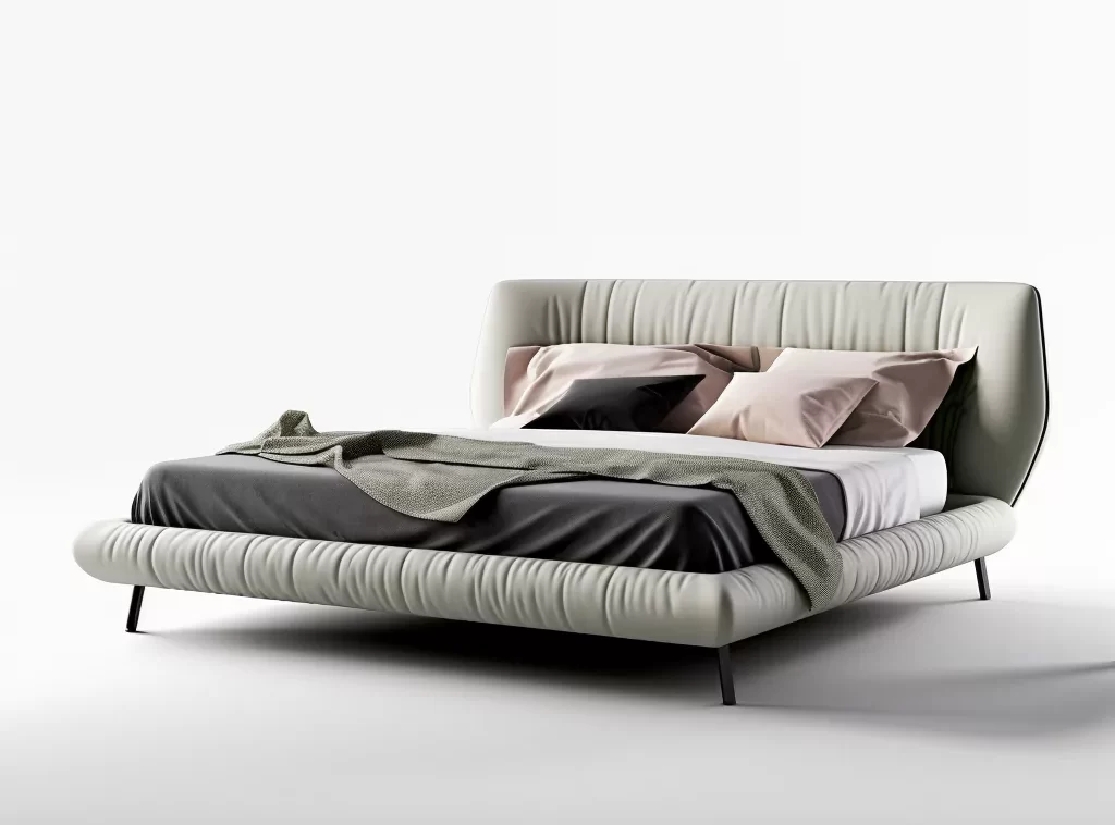 Full House Furniture - Modern Upholstered Bed, King Size, Sleek Platform Design, Charcoal Gray-6 Full House Furniture - Modern Upholstered Bed, King Size, Sleek Platform Design, Charcoal Gray-6