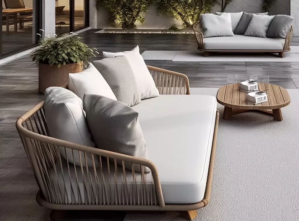 Luxurious 5-Piece Rattan Hotel Outdoor Sofa Combination: Modular Seating with Cushioned Comfort-3 Luxurious 5-Piece Rattan Hotel Outdoor Sofa Combination: Modular Seating with Cushioned Comfort-3