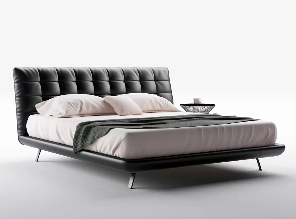 Full House Furniture - Modern Upholstered Bed, King Size, Sleek Platform Design, Charcoal Gray-1 Full House Furniture - Modern Upholstered Bed, King Size, Sleek Platform Design, Charcoal Gray-1