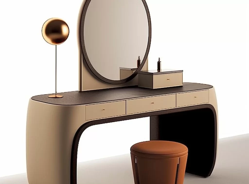 Full House Furniture - Modern Light Luxury Dressing Table, Solid Pine, Multiple Drawers, Light Gray Fleece Finish-5 Full House Furniture - Modern Light Luxury Dressing Table, Solid Pine, Multiple Drawers, Light Gray Fleece Finish-5