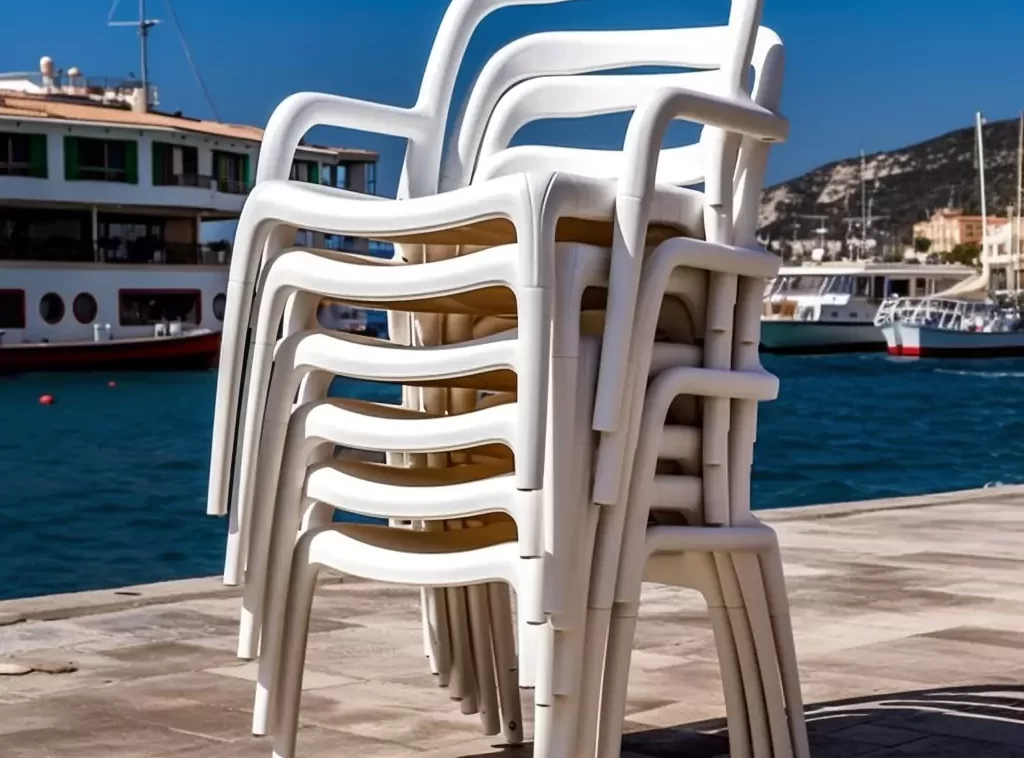 Sleek Modern Aluminum Hotel Outdoor Chairs: Lightweight & Stackable with Padded Seat-6 Sleek Modern Aluminum Hotel Outdoor Chairs: Lightweight & Stackable with Padded Seat-6