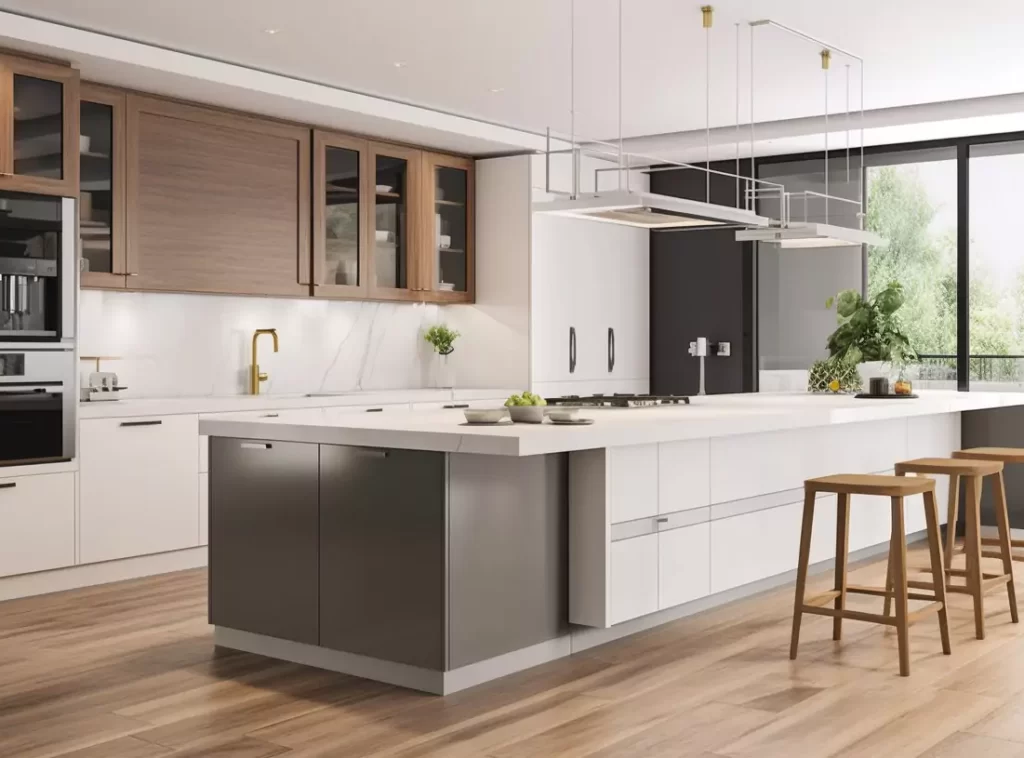 Luxury Kitchen Cabinet: White Pearl Finish with Customizable Dividers-4 Luxury Kitchen Cabinet: White Pearl Finish with Customizable Dividers-4