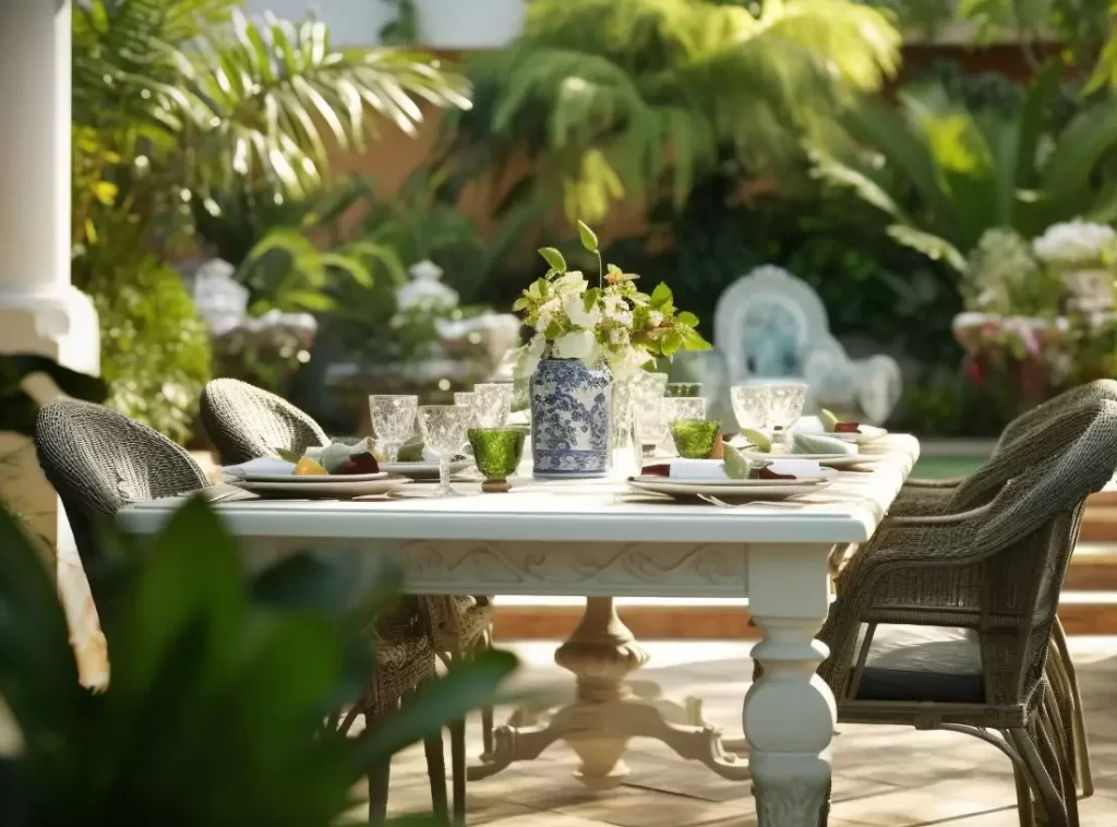 Vintage Wrought Iron Hotel Outdoor Tables: Ornate Detailing with Weatherproof Finish-2 Vintage Wrought Iron Hotel Outdoor Tables: Ornate Detailing with Weatherproof Finish-2