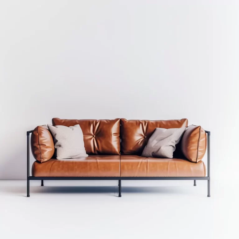 Full House Furniture - Modern Sofa, Soft Leather, Vintage, Brown