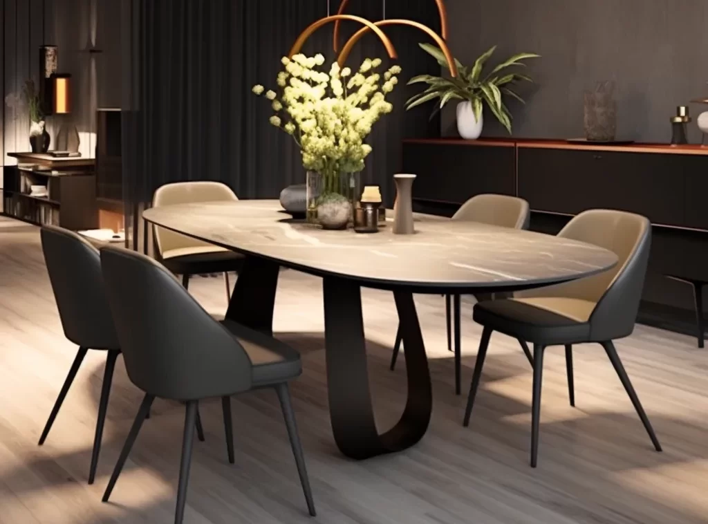 Full House Furniture - Elegant Marble Dining Set, Gold Accents, Includes Table & 4 Chairs-6 Full House Furniture - Elegant Marble Dining Set, Gold Accents, Includes Table & 4 Chairs-6