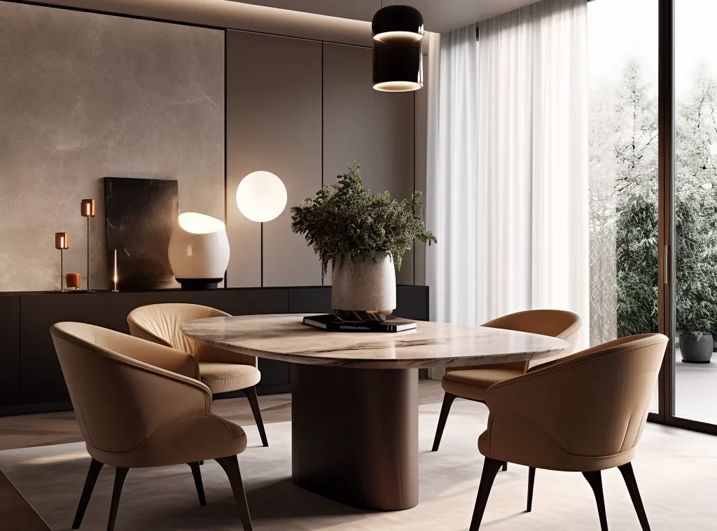 Full House Furniture - Elegant Marble Dining Set, Gold Accents, Includes Table & 4 Chairs-5 Full House Furniture - Elegant Marble Dining Set, Gold Accents, Includes Table & 4 Chairs-5