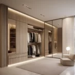 Full House Furniture - Modern black wardrobe with matte skin-like finish and spacious double hanging area, perfect for the modern home-8