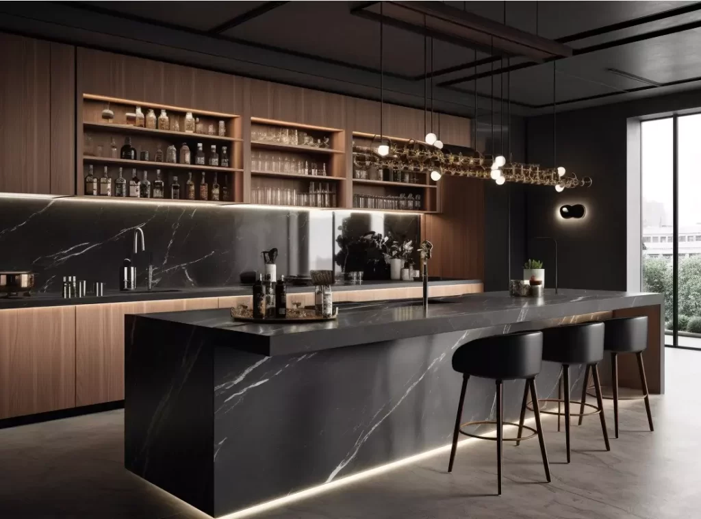 Contemporary Luxury Kitchen Cabinet: Sleek Gray Design with Integrated LED Lighting-4 Contemporary Luxury Kitchen Cabinet: Sleek Gray Design with Integrated LED Lighting-4