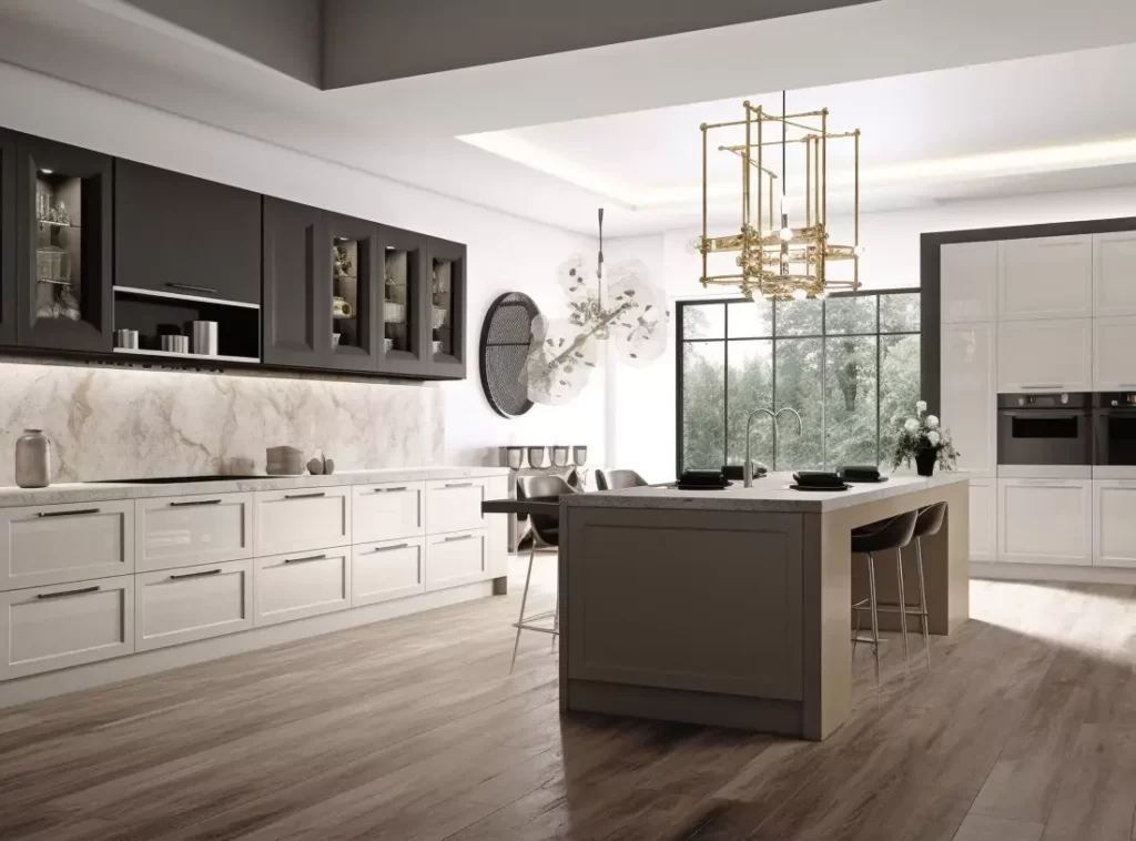 Luxury Kitchen Cabinet: White Pearl Finish with Customizable Dividers-5 Luxury Kitchen Cabinet: White Pearl Finish with Customizable Dividers-5