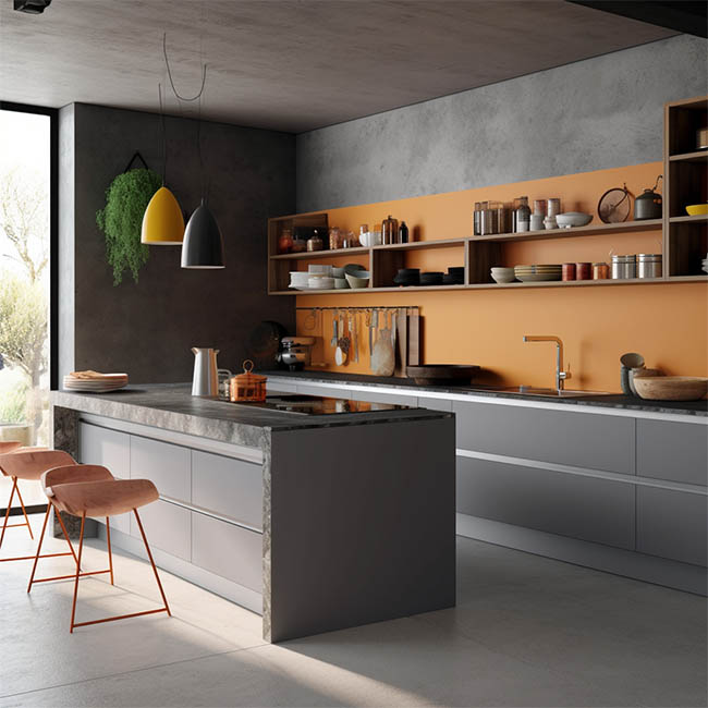 contemporary grey kitchen cabinets from China