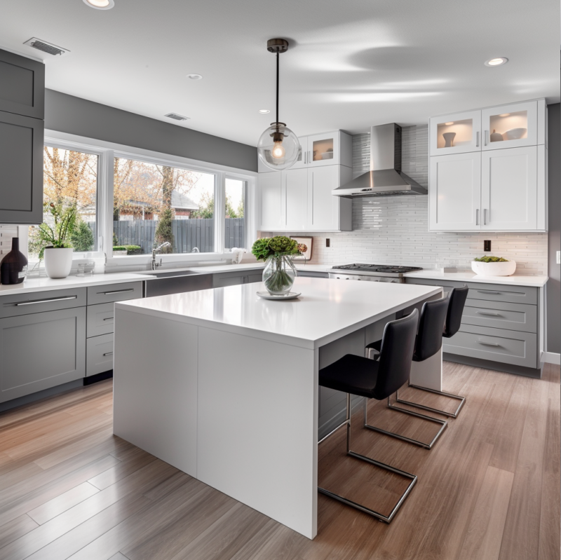 Grey Kitchen Cabinets With Light Shaker Style - HSM Cabinets