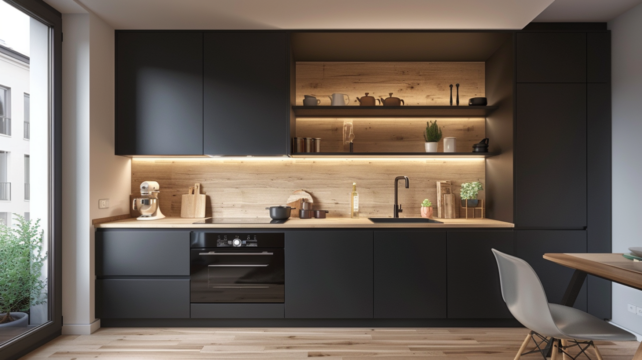 22+ Black Kitchen Cabinets With Black Countertops Design Ideas