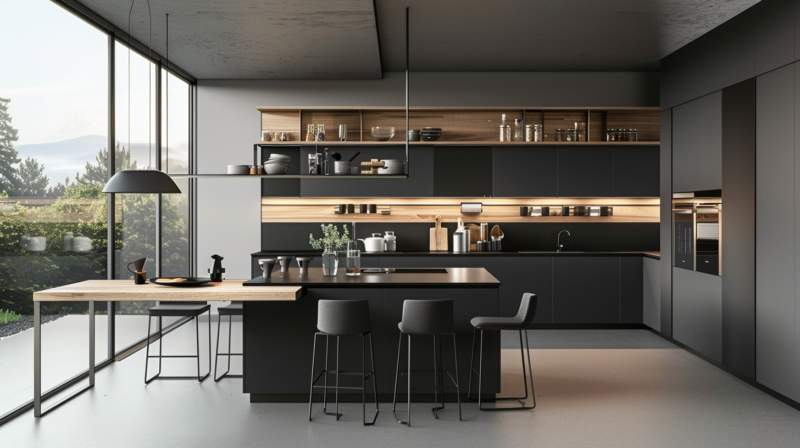 22+ Black Kitchen Cabinets With Black Countertops Design Ideas