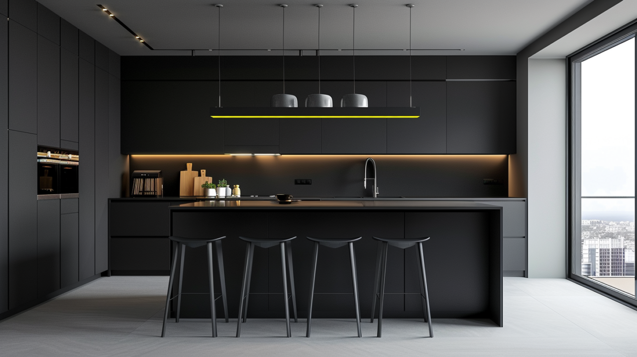 22+ Black Kitchen Cabinets With Black Countertops Design Ideas