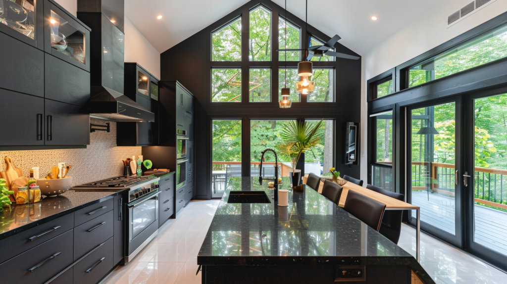 22+ Black Kitchen Cabinets With Black Countertops Design Ideas