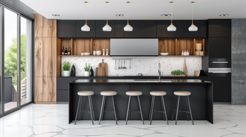 22+ Black Kitchen Cabinets With Black Countertops Design Ideas