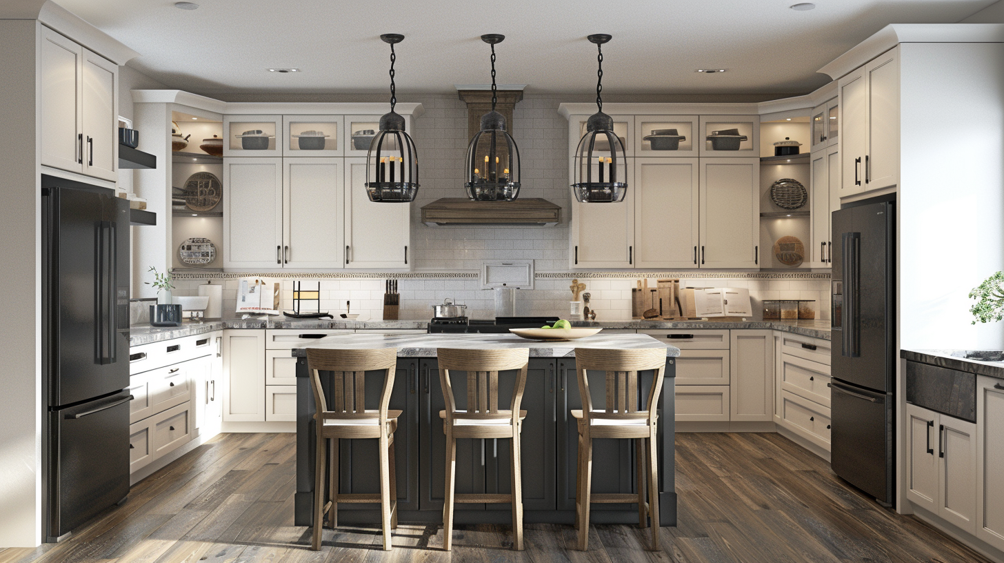 Classic transitional kitchen with white shaker cabinets