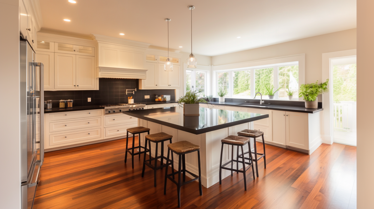 (2025) 21+ Ideas for White Kitchen Cabinets with Black Countertops